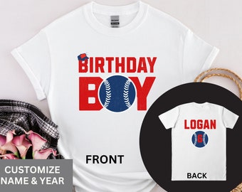 Baseball Birthday shirt, Boy birthday shirt, baseball birthday party shirt, Custom Age name Birthday Shirt, personalized birthday boy shirts