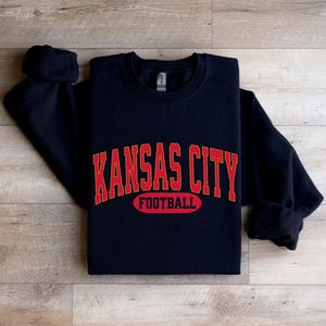 Kansas City Football T-shirt Hoodie Sweatshirt, Vintage Style Kansas City Football Crewneck, Football Sweatshirt, Kansas City Fan Gifts