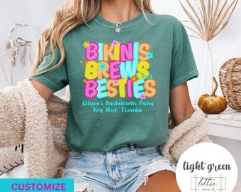 Custom Beach Club Bachelorette T-shirt, Comfort Colors Bachelorette Beach Shirt, Summer Bachelorette Shirt, Retro Bachelorette Shirt