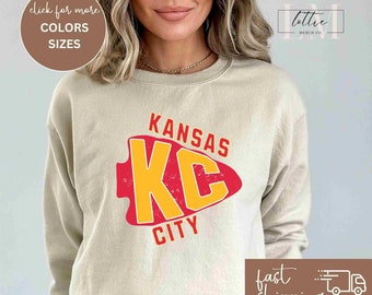 Vintage Kansas City Football Sweatshirt, Classic Style Kansas City Football Sweater, Kansas City Football Crewneck, Kansas City Gift for Her