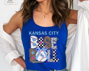 Kansas City Baseball Women's Tank, Kansas City Baseball Tank Top, KC Baseball T-shirt, baseball shirt, Kansas City Baseball Gift, Gift Women