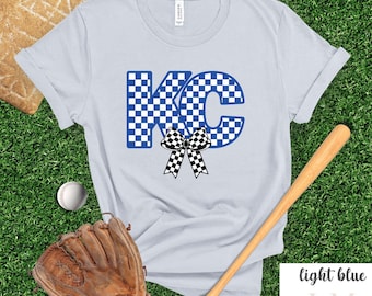 Kansas City Baseball T-shirt, Kansas City baseball Coquette shirt, Kansas City Shirt, Royal Blue White Baseball Tee, KC Baseball T-shirt