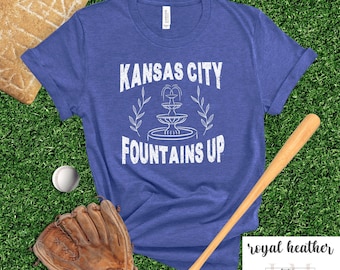 Kansas City Baseball T-shirt, Kansas City baseball Fountains Up shirt, Kansas City Shirt, Royal Blue White Baseball Tee, KC Baseball T-shirt