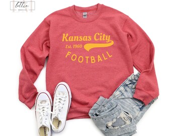Vintage Football Kansas City Sweatshirt, Kansas Sweatshirt Gift for Mom, Sunday Funday, Sports Sweatshirt, KC Crewneck Sweatshirt, Game Day