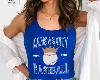 Kansas City Baseball Women's Tank, Kansas City Baseball Tank Top, KC Baseball T-shirt, baseball shirt, Kansas City Baseball Gift, Gift Women
