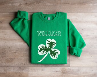 Personalized Irish Sweatshirt, St Patricks Day Sweatshirt, St Patrick's Day Drinking Team, Shamrock Shirts, Custom Name Shamrock Parade Tee