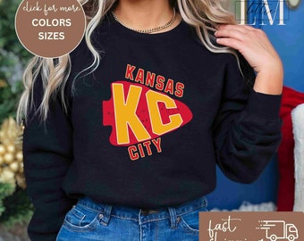 Vintage Kansas City Football Sweatshirt, Classic Style Kansas City Football Sweater, Kansas City Football Crewneck, Kansas City Gift for Her