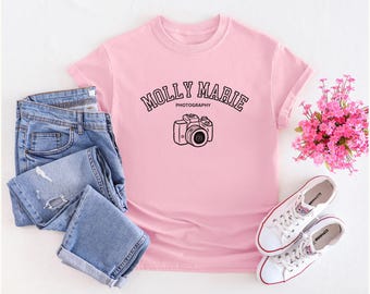 Custom Name Sweatshirt for Photographer, Camera Hoodie for Photographer, Business Name with Camera for Photography, Gift for Photographer