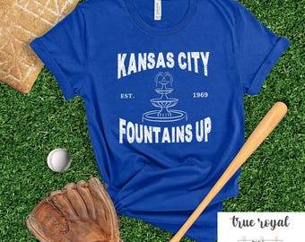 Kansas City Baseball T-shirt, Kansas City baseball Fountains Up shirt, Kansas City Shirt, Royal Blue White Baseball Tee, KC Baseball T-shirt