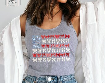 4th of July Shirt Women, Freedom shirt, USA Shirt, America T-shirt, American Flag Tank Top, Coquette America Shirt, Cherry Star Tank Top