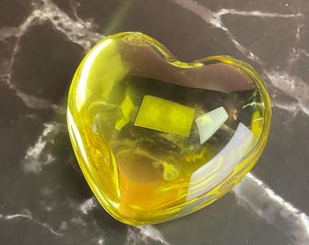 Baccarat Crystal / Yellow Heart / Puffy Heart / Heart Figurine
