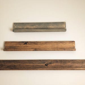 wooden trading card shelves