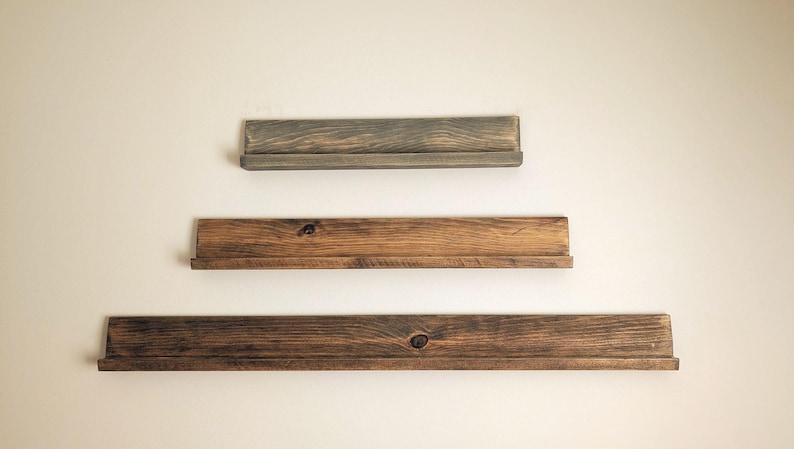 wooden trading card shelves
