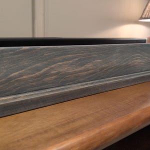 smokey oak stained 18" trading card displays for desk, shelf or wall mounted.