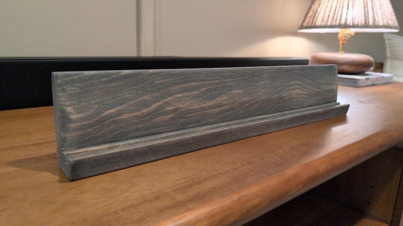 smokey oak stained 18" trading card displays for desk, shelf or wall mounted.