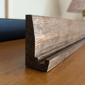Oak board card stand with espresso stain