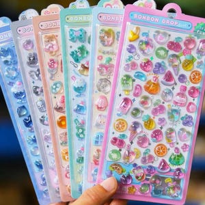 3D bonbon drop seal sticker bear bunny ice cream soda | embossed stickers | cute deco resin