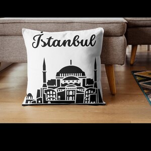 Hagia Sophia Digital Art - Minimalist Black & Gold Wall Decor - Istanbul Landmark Poster - Printable Art