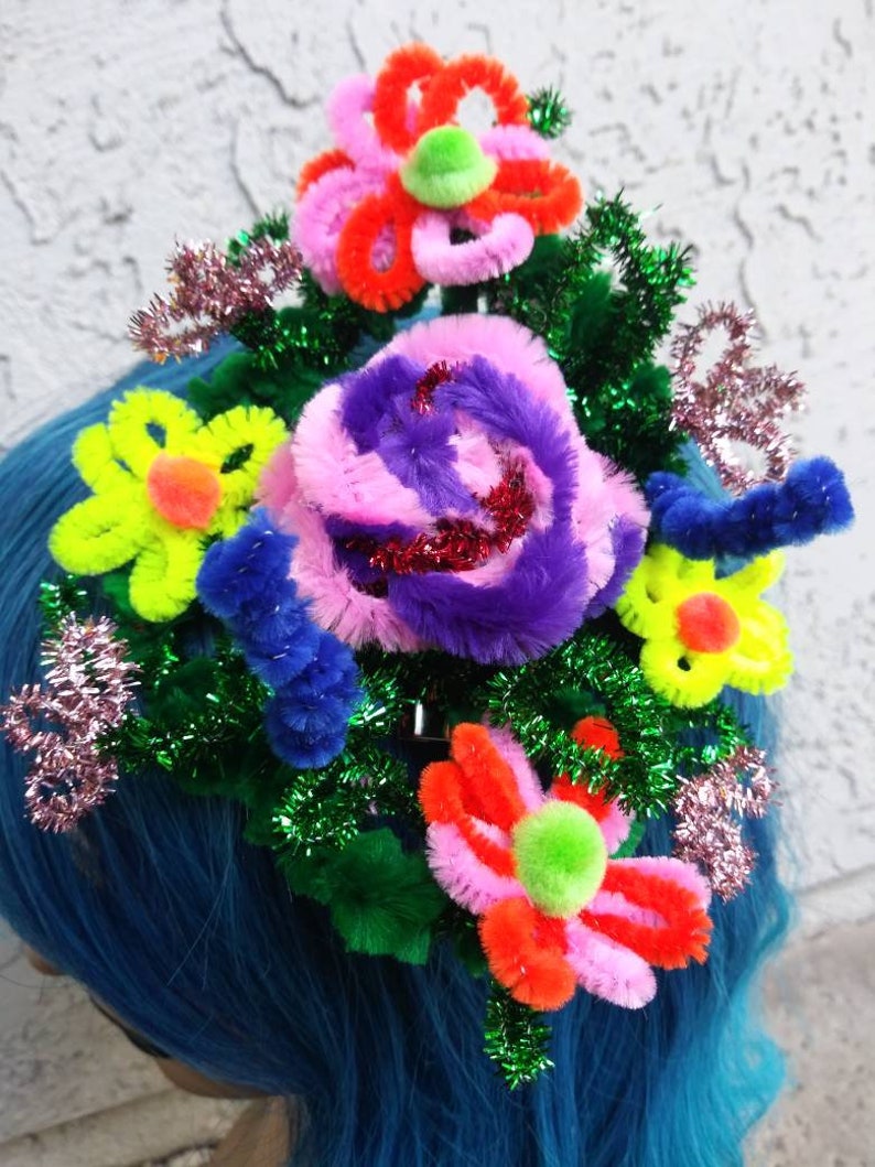 Flower Fascinator Clip Floral Pipe Cleaner Fascinator