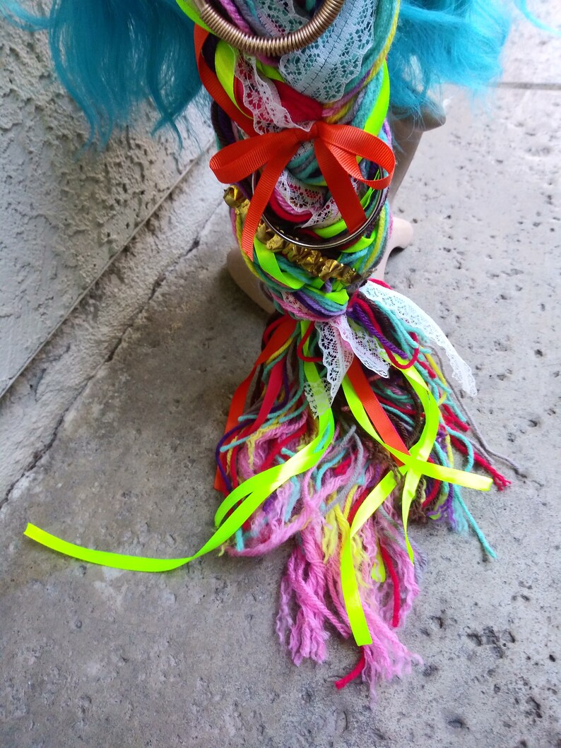 Mermaid Princess Yarn Braid Colorful Yarn Ponytail Princess Etsy