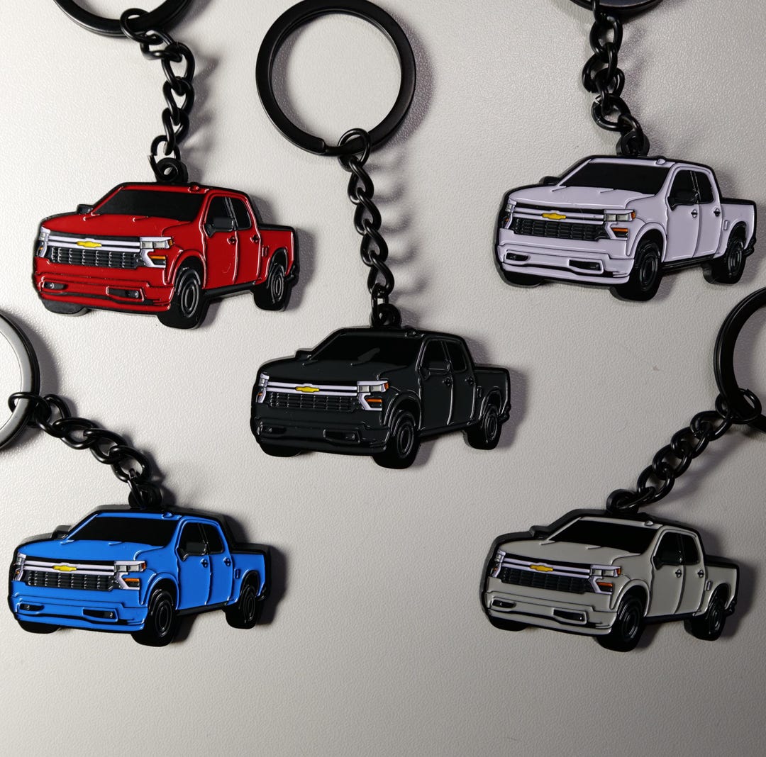 Chevy Silverado Metal Keychain – Premium Molded Key Tag for Silverado ...