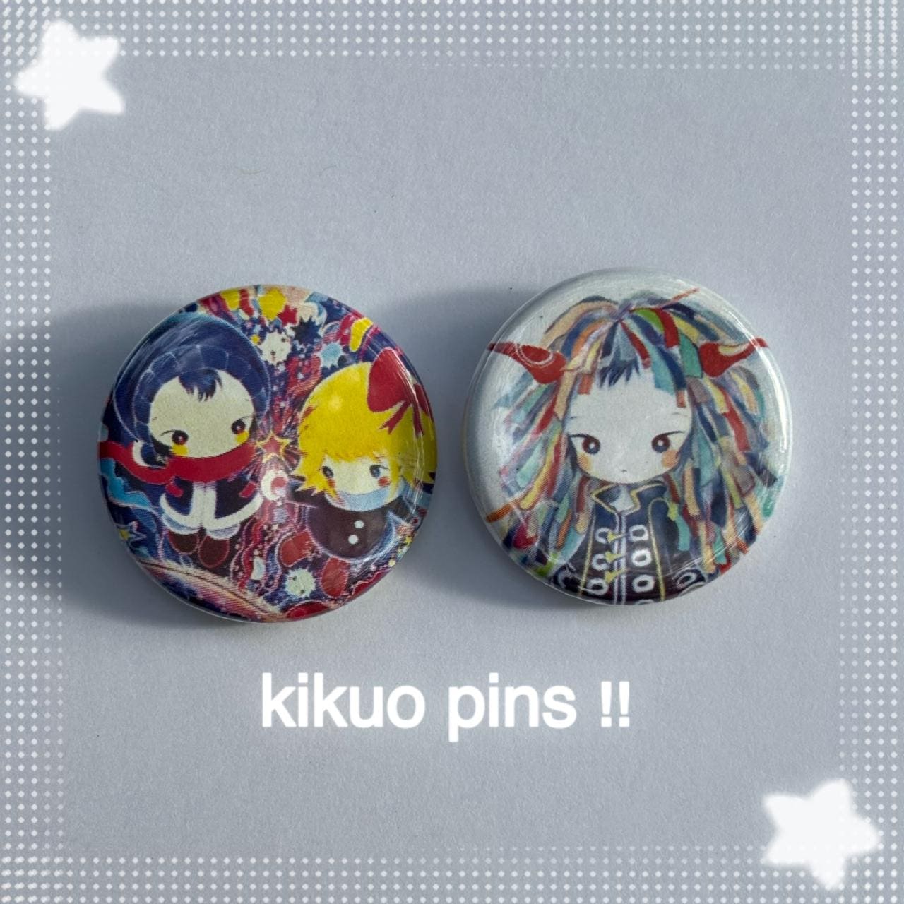 Kikuo Pin Back Buttons || 1.25 Inch , Bag Accessories, Pins