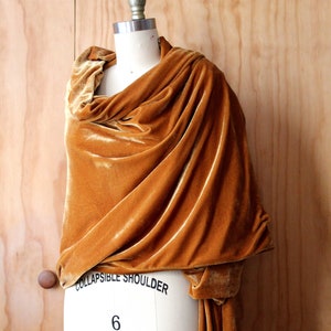Gold honey shimmer Very long velvet shawl 96&quot;x28 &quot; (Last one/long shawl/Large shawl/Next day shipping /free shipping in U.S.