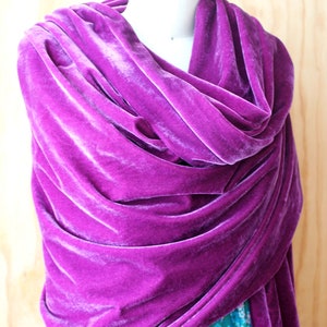 Violet rich color Velvet shawl/96x28 ready to ship/ Free shipping in U.S.
