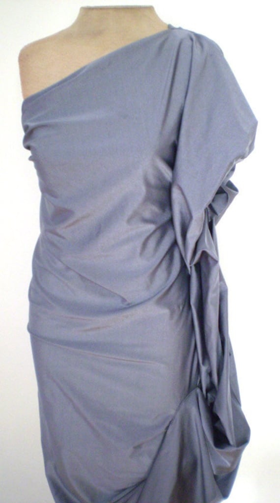 Gray One Shoulder Evening Shiny Spandex Puff Dresscustom Made | Etsy