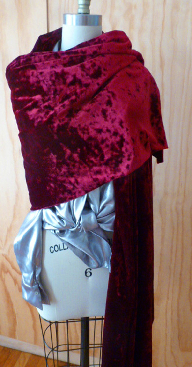 burgundy velvet shawl