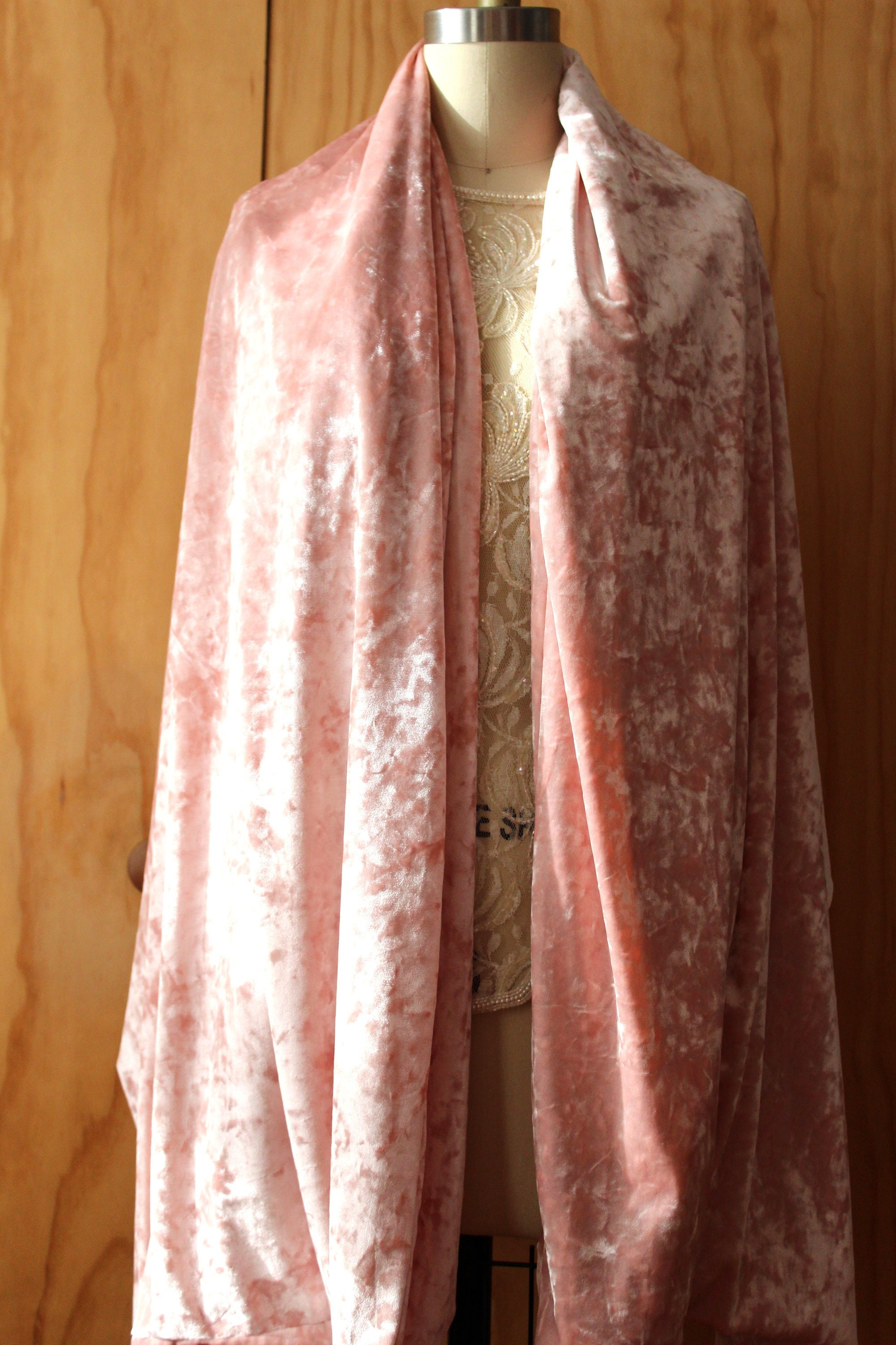 velvet shawl pink