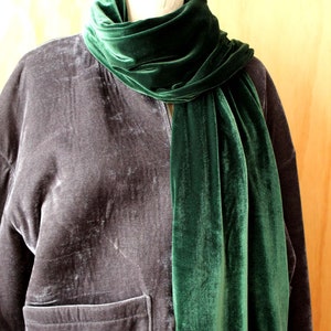 Green color 82&quot;x14&quot; long Velvet scarf/ sizes available in drop down box/ Free shipping in U.S./ ship in 2 days