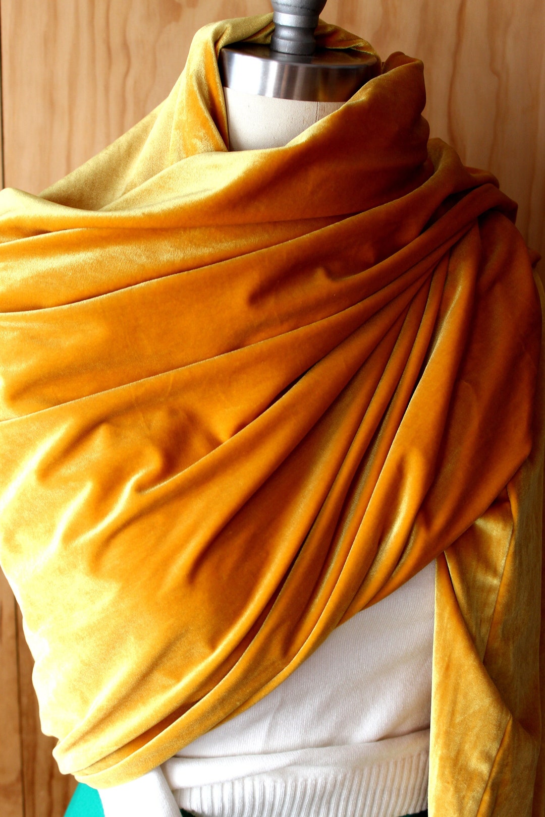 Mustard Yellow Color Velvet/shawl/ Autumn Shawl/ Long Velvet Shawl/ Both Sides Velvet Etsy