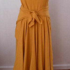 Mustard cotton lycra dress with one shoulder/layered dress/Designed by Cheryl Johnston/organic style wedding dress/maid of honor dress image 2
