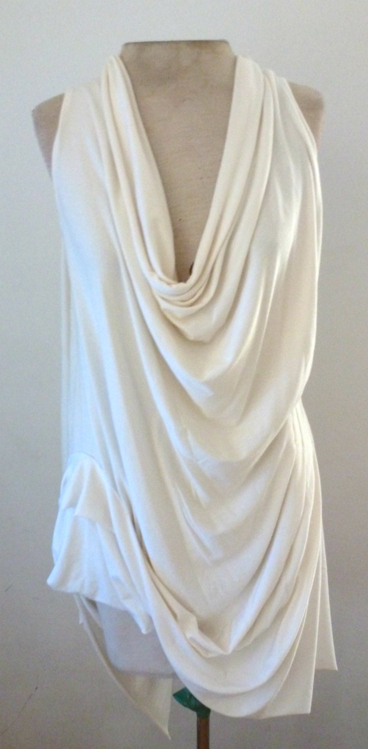 Ivory drape top with cowl neck | Etsy