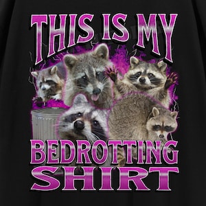 My Bedrotting Shirt Funny Raccoon Meme Bootleg Graphic T shirt, Unhinged Shirt, Offensive T shirts, Inappropriate Shirt, Cringe Shirt, Gen z
