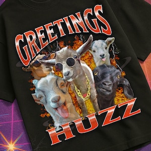 Groeten Huzz grappig offensief meme bootleg grafisch T-shirt, losgeslagen shirt, vervloekt T-shirt, vreemd specifiek T-shirt, Gen z Humor cadeau-T-shirt
