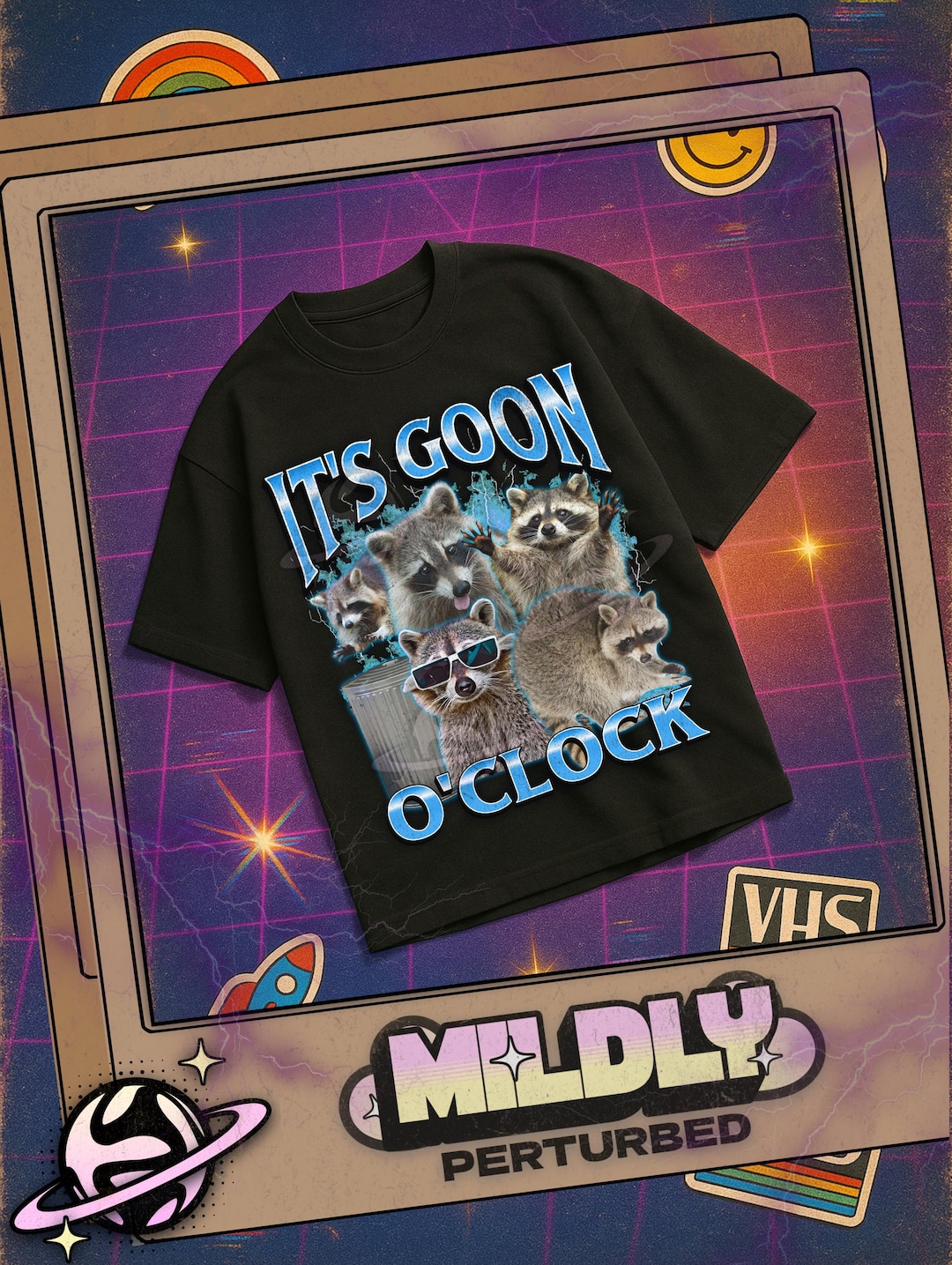 It's Goon O'clock Funny Raccoon Meme Bootleg Graphic T Shirt, Unhinged ...