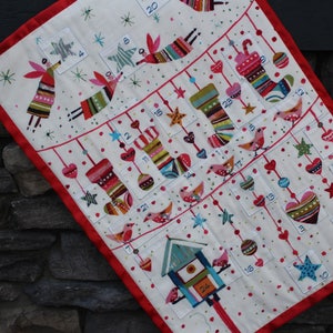 Modern Advent Calendar,  Christmas Decoration, Wallhanging, Holiday Decor  READY TO SHIP