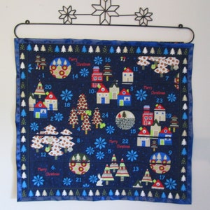 Advent Calendar Enchanted Forest in Blue by Stof, Scandinavian Christmas, Christmas Decoration, Holiday Decor, Fabric Advent Calendar