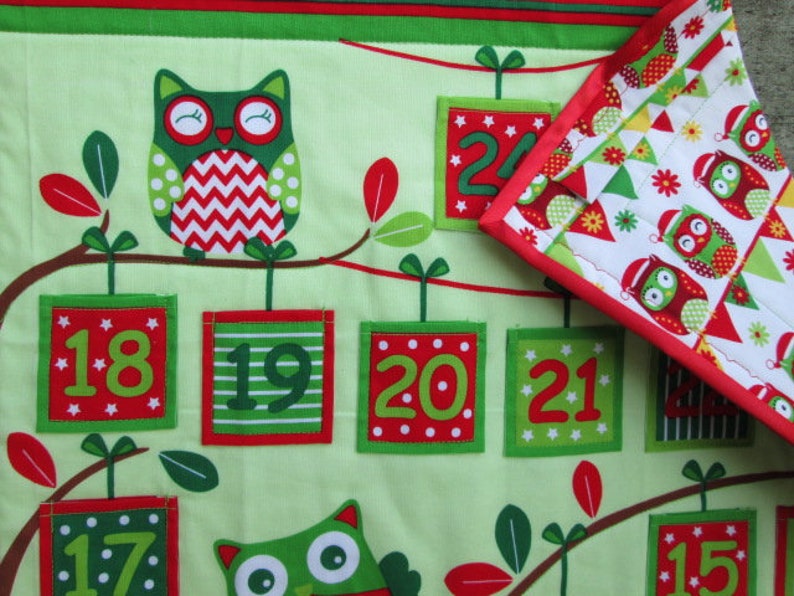 Owl Christmas Advent Calendar Wallhanging Christmas Gift ...