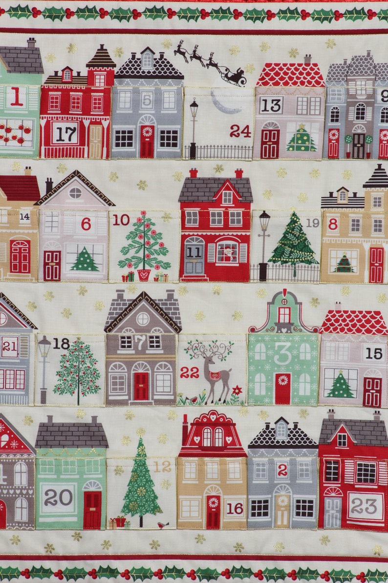 Advent Calendar for Kids or Adults, Personalized options, hanging sleeve and pockets image 3
