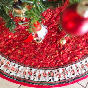 Nutcracker Christmas Tree Skirt, Red