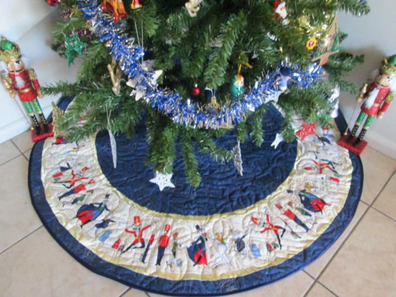 Pink Royal Nutcracker Christmas Quilted Tree Skirt NCU0HTT062