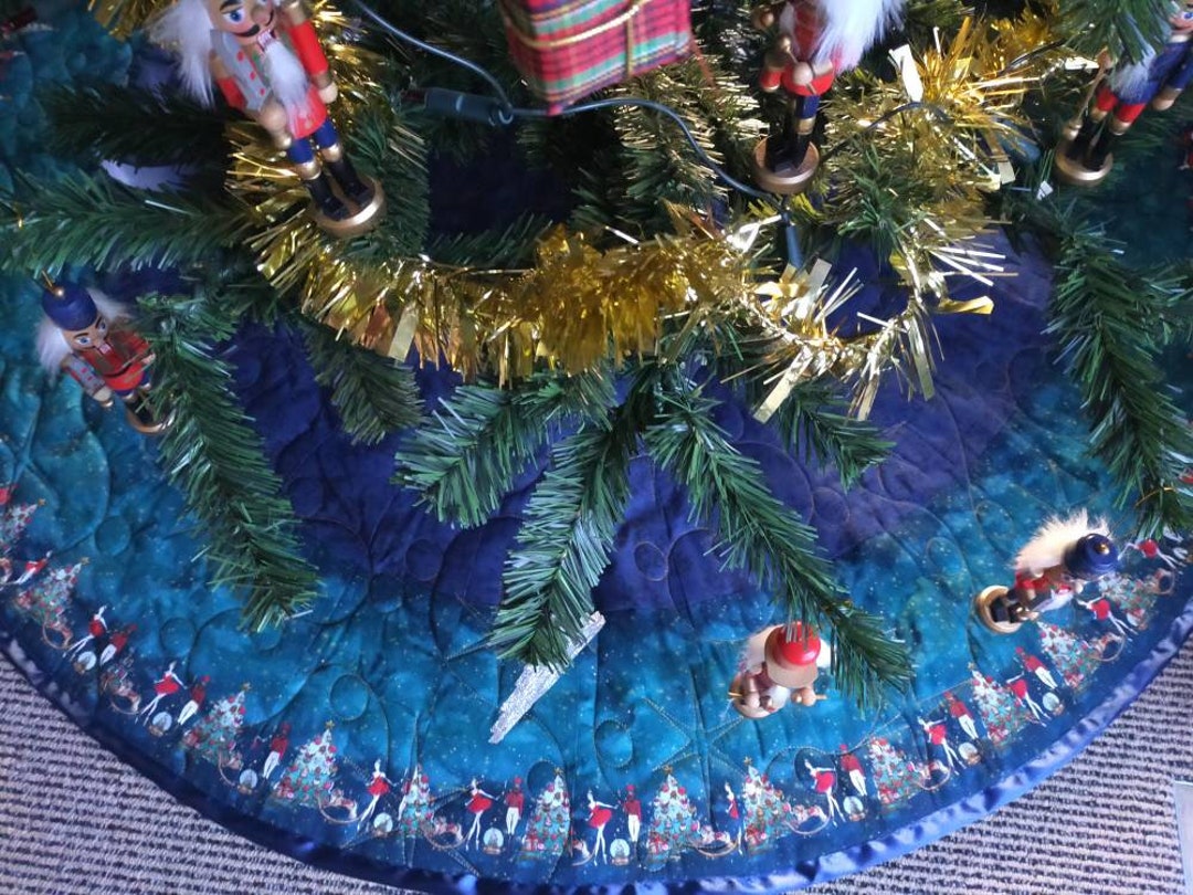 Nutcracker Christmas Tree Skirt Blue Quilted Tree Skirt 50 Etsy