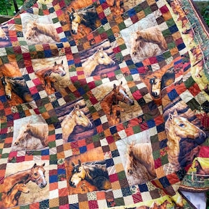 Horse Quilt, Farmhouse decor,