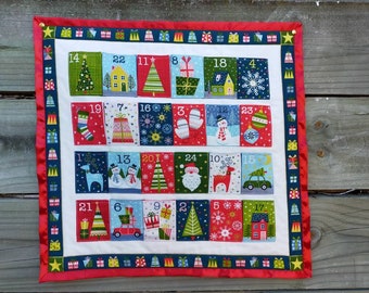 Advent Calendar Christmas Decoration Wallhanging, Fabric Advent Calendar, Scandinavian Christmas