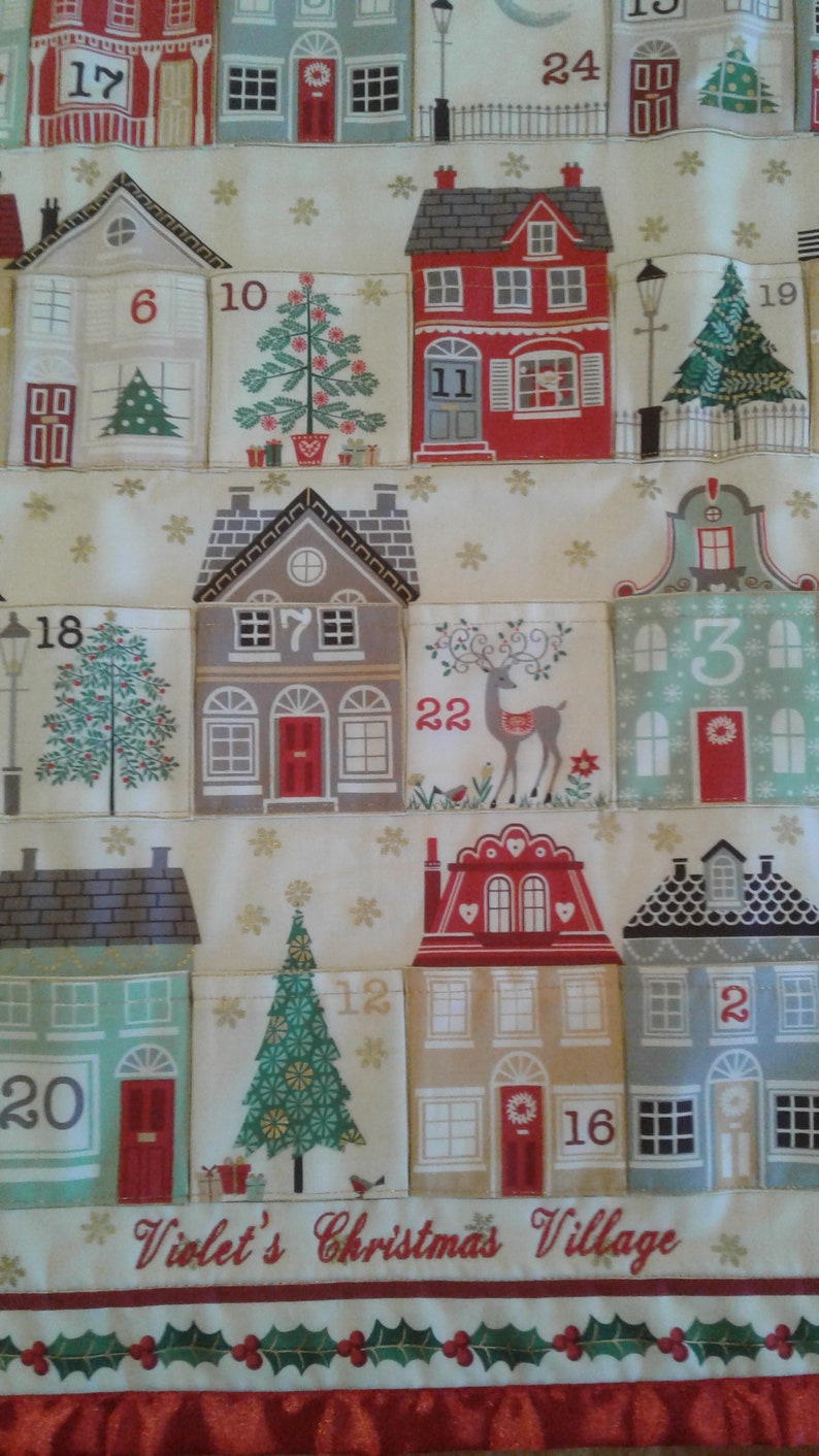 Advent Calendar for Kids or Adults, Personalized options, hanging sleeve and pockets image 8