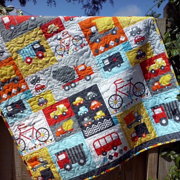 Boy Quilt, Trucks and Cars quilt, available in 3 sizes