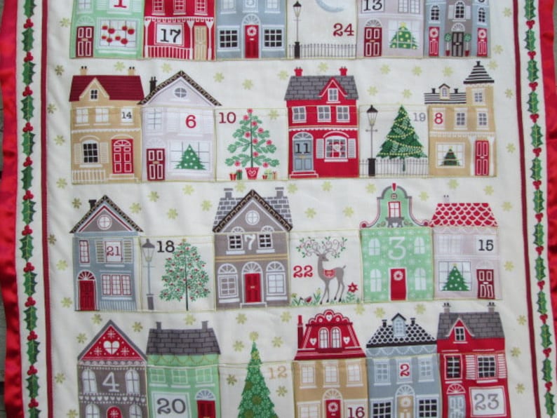 Advent Calendar for Kids or Adults, Personalized options, hanging sleeve and pockets image 5